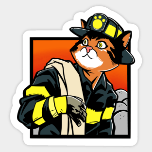 The Firefighter Cat Sticker